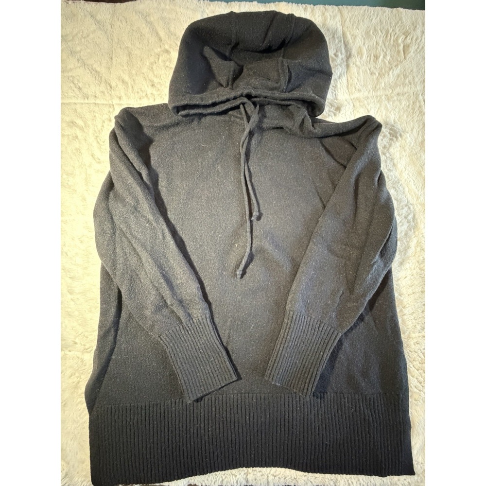 Athleta Women's Wool & Cashmere Alpine Hoodie Sweater  Sz: Medium Color: Black